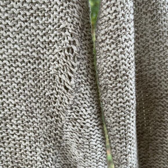 Quinn Oatmeal Colored Open Knit Sweater With Zipper Accents Size S - Picture 5 of 9